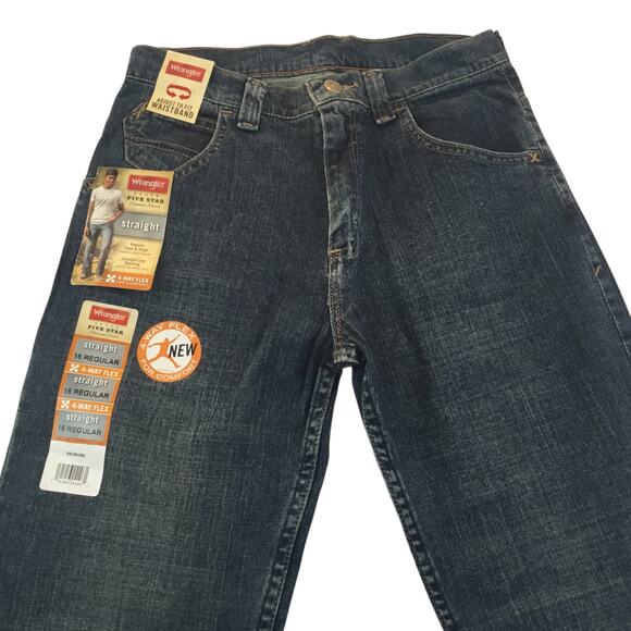 Wrangler Boys Jeans Size 16 Regular Straight 4-Way Flex NWT - Picture 4 of 7